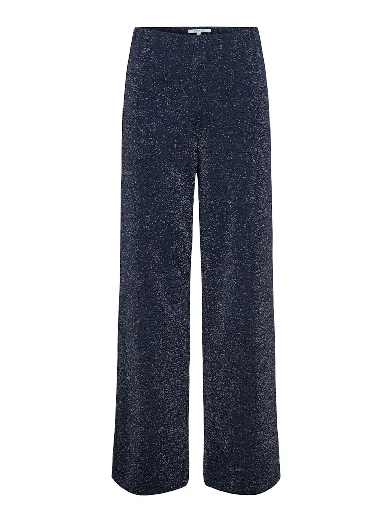 Onlalya Life Wide Glitter Pants In Navy 1