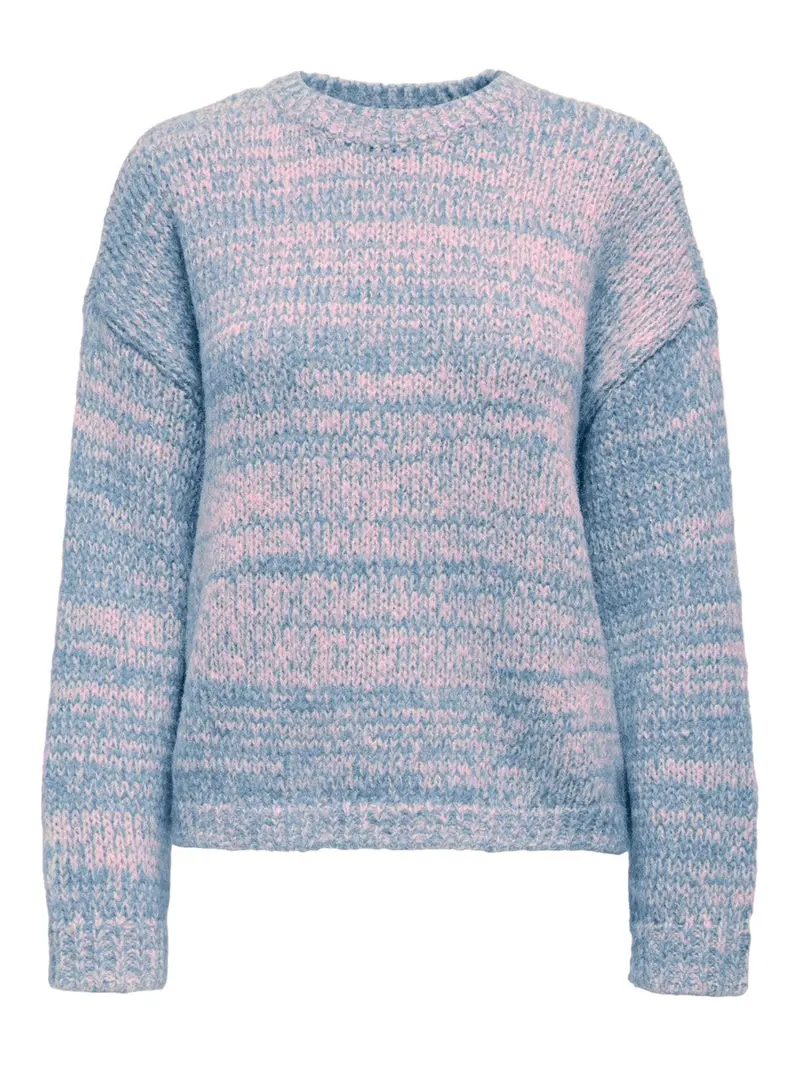 Onlalyssa Pink Patterned Twist-Front Long-Sleeve Knit Top 1