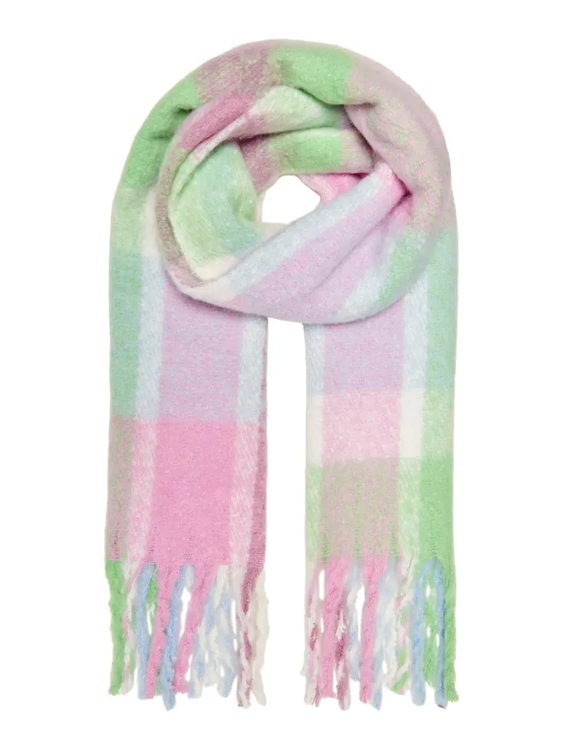Onlaya Life Green Plaid Check Scarf 1