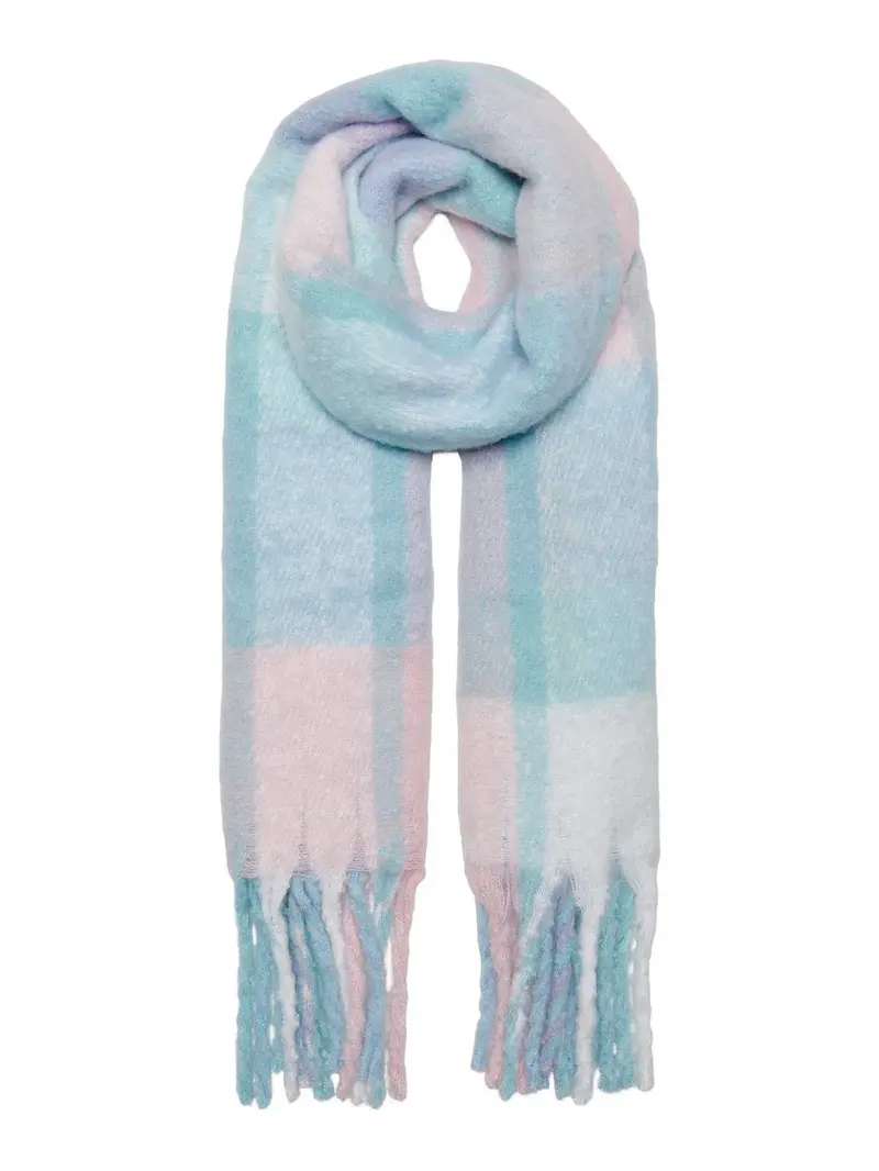 Onlaya Life Pink Plaid Check Scarf 1