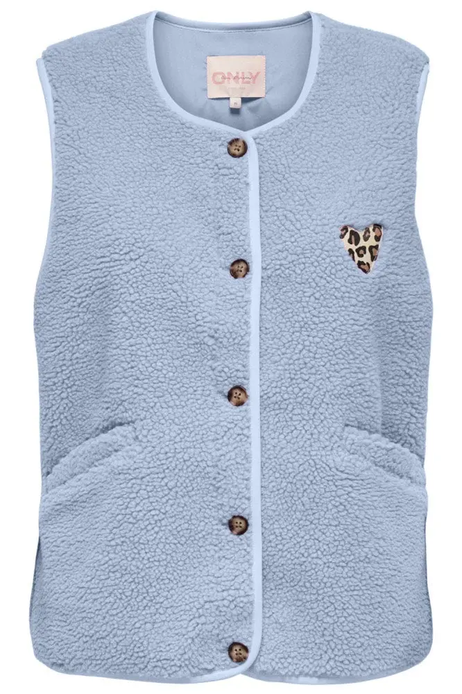 Onlbaby Life Teddy-Textured Vest In Pant Cut – Light Blue 1