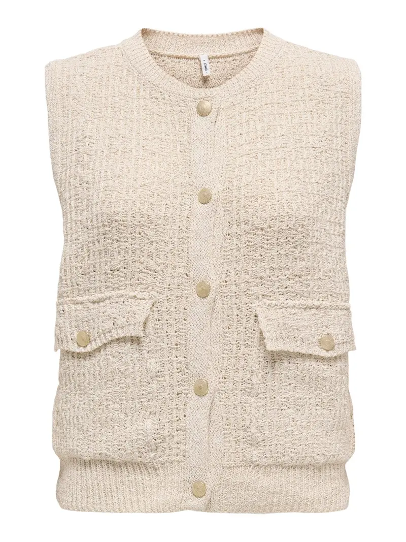 Onlceleste Sleeveless Knit Vest – Beige 1