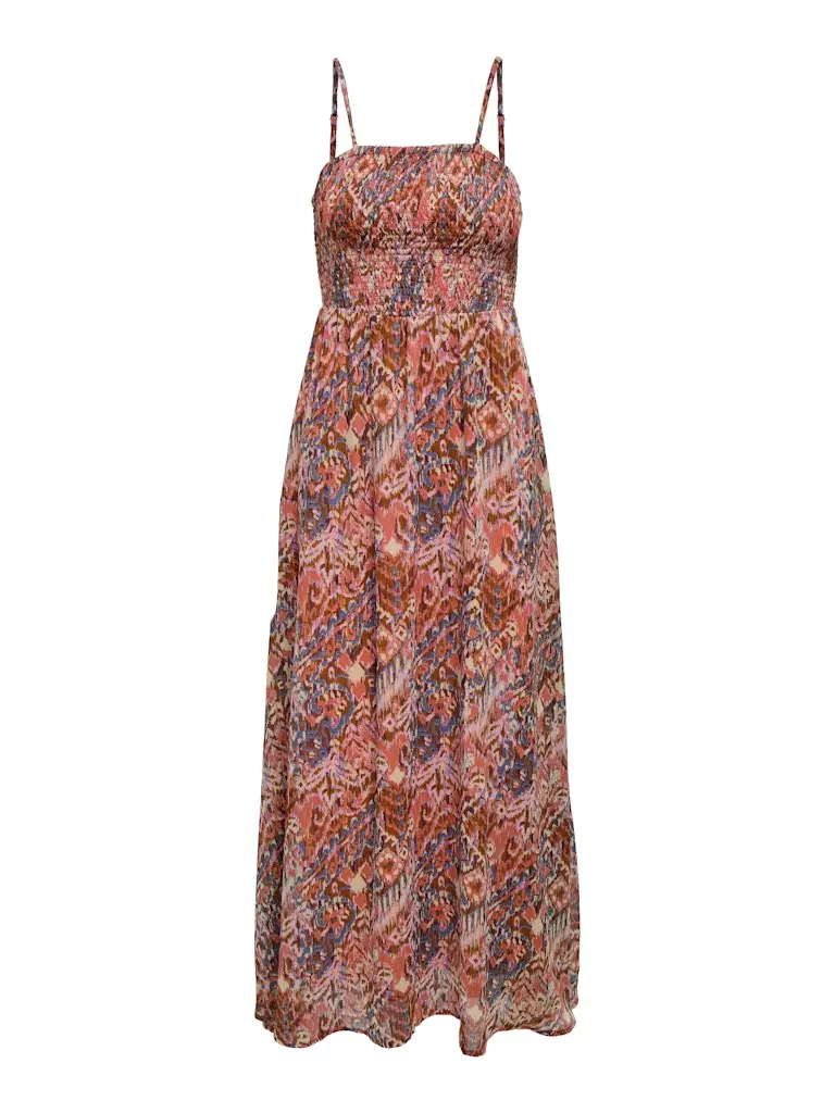Onlelena Vikki Strap Ankle-Length Dress In Pink Print 1