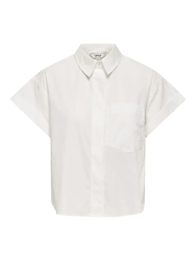 Onlkeri Short-Sleeve Folded Shirt In Woven Fabric – Off-White 1