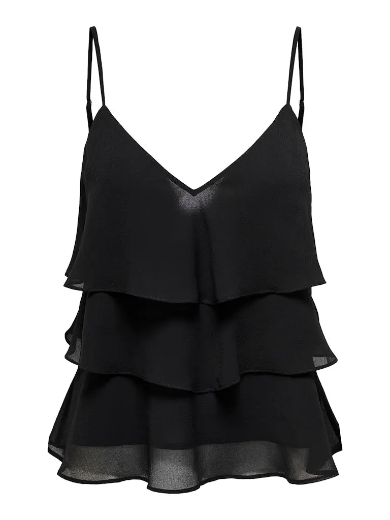 Onllinn Life Flounce Singlet In Black 1