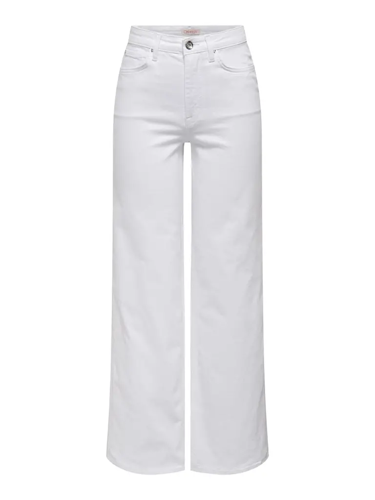 Onlmadison White Wide-Denim Cropped Jeans 1