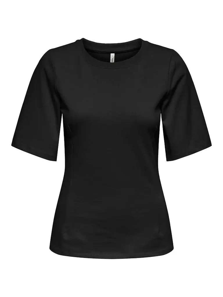 Onlmarie Life Short Sleeve Waist-Cinching Top For Juniors In Black 1