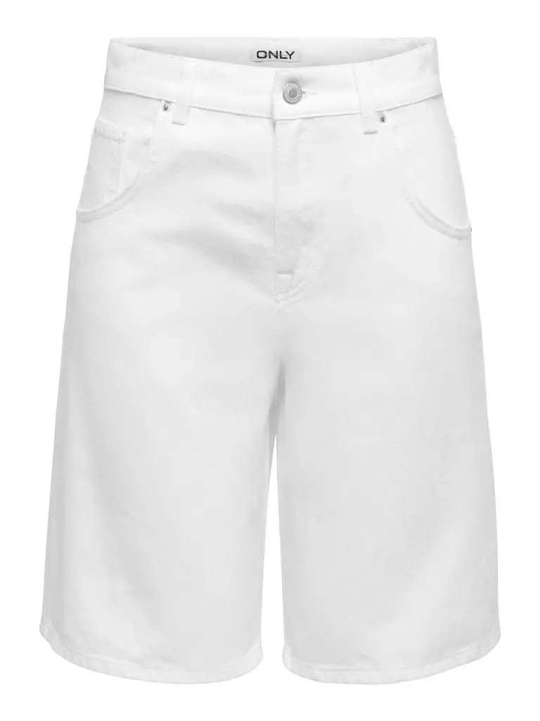 Onlmate Regular-Fit Baggy Denim Long Shorts – White 1