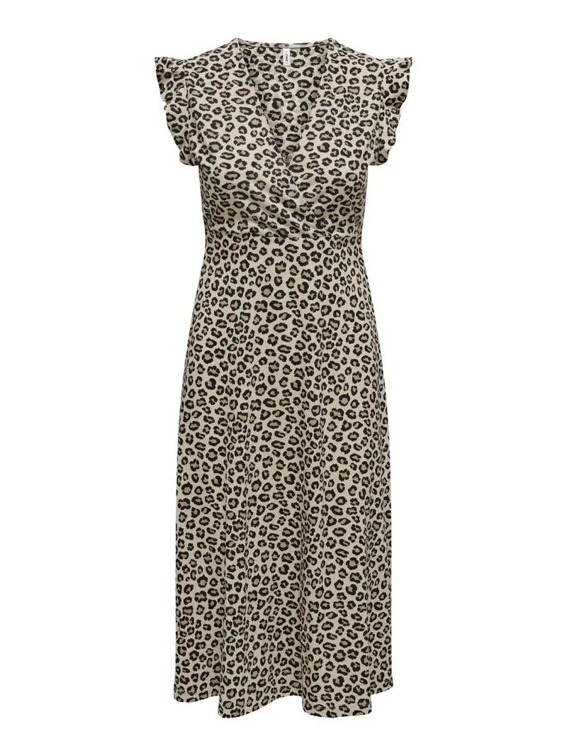 Onlmay Long-Sleeve Wrap Midi Dress In Leafy Green Print 1