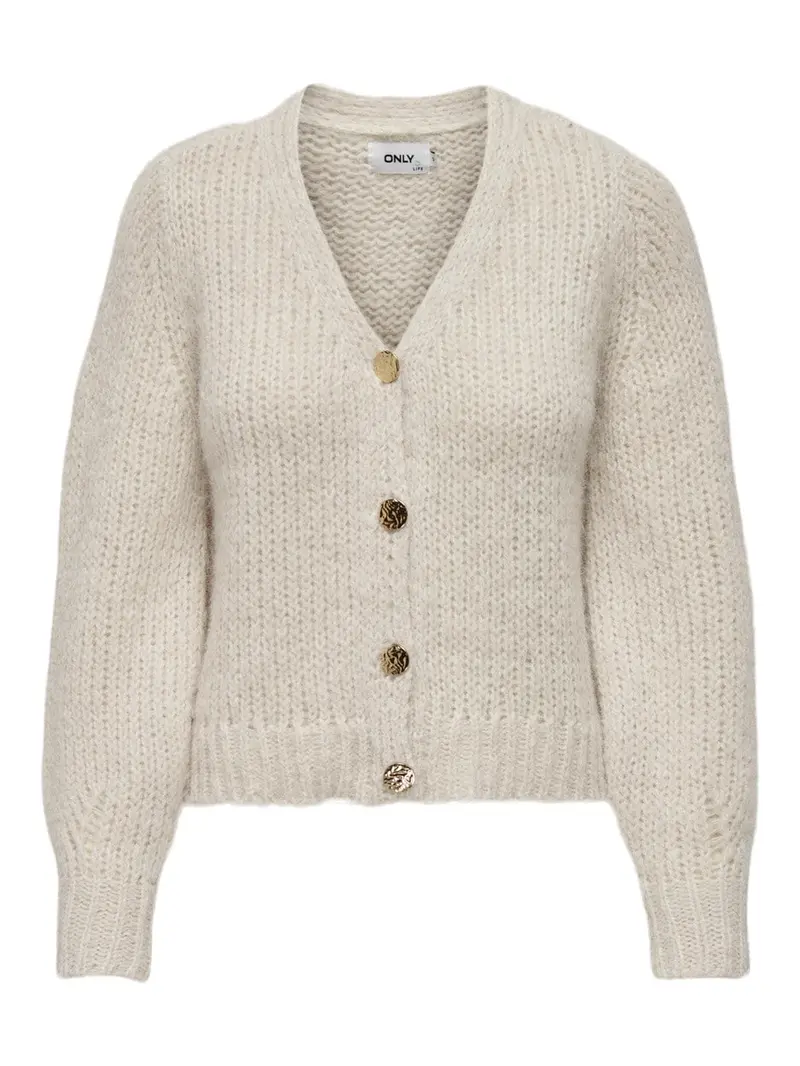 Onlminni Beige Long Sleeve Knit Cardigan 1