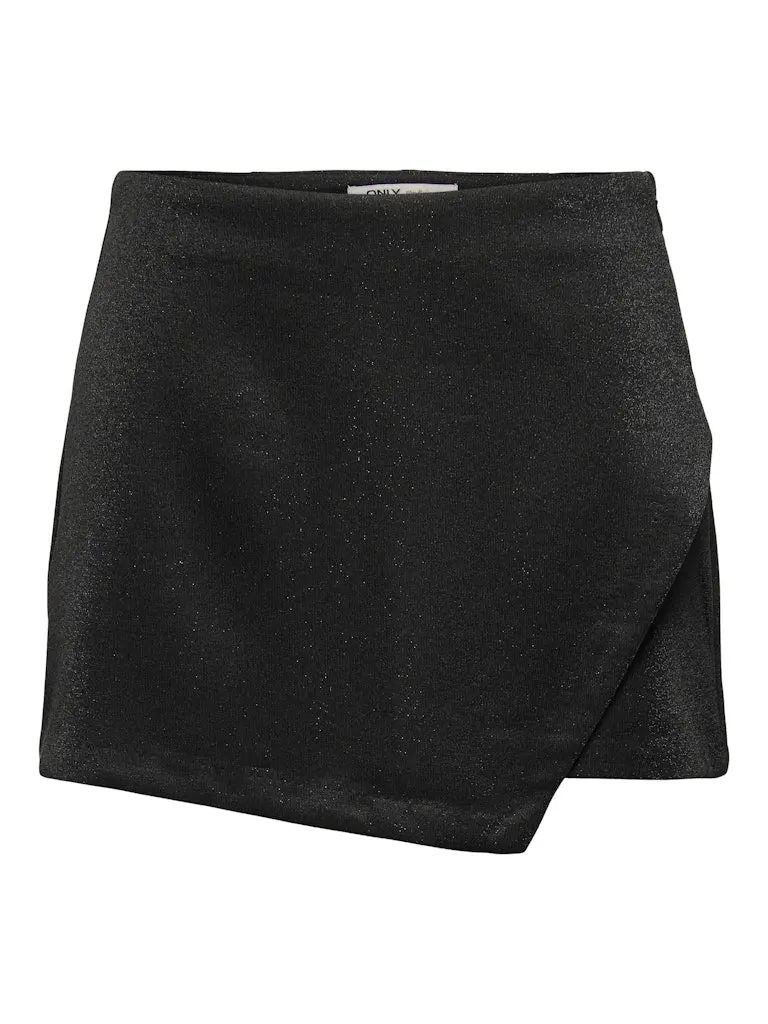 Onlmist-Lyia Life High-Waisted Glitter Skort In Black 1