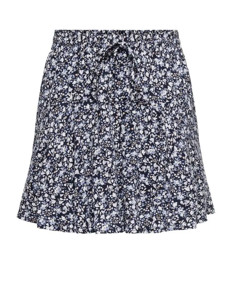 Onlnala Woven Skort With Built-In Shorts – Blue Patterned Design 1