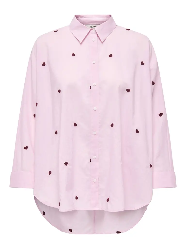 Onlnewlina Long-Sleeve Embroidered Shirt In Rose Print 1