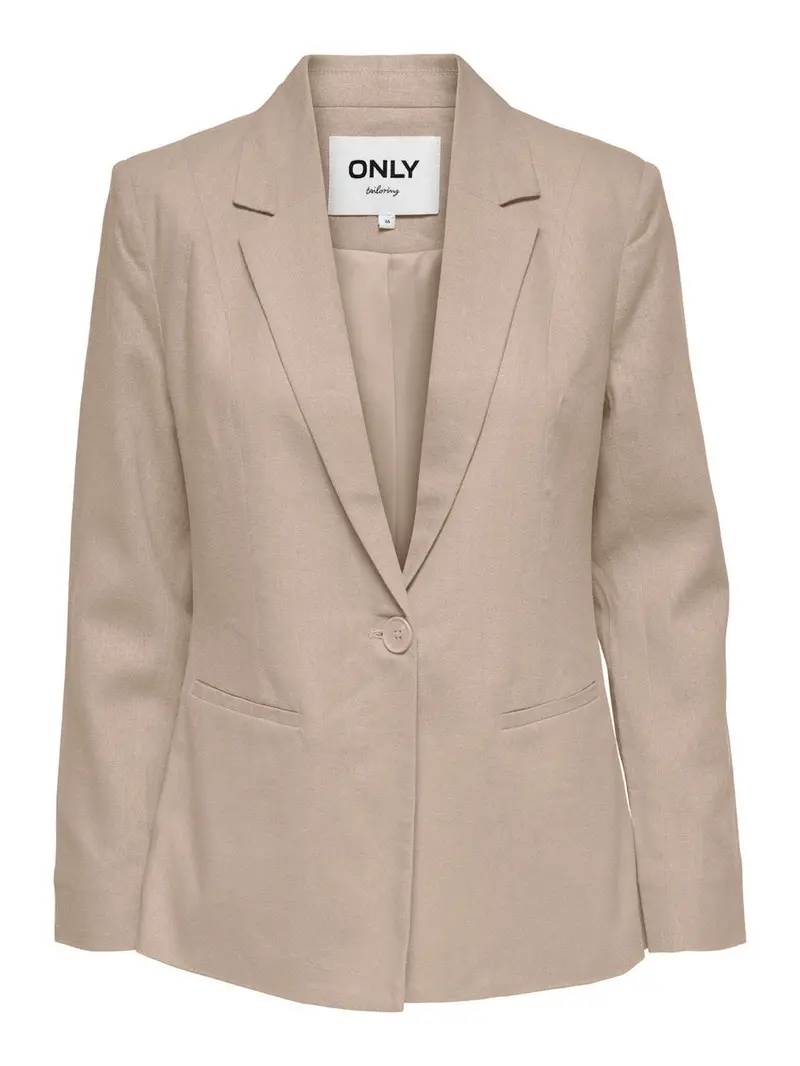 Onlola Caro Long-Sleeve Linen Blend Blazer In Beige 1