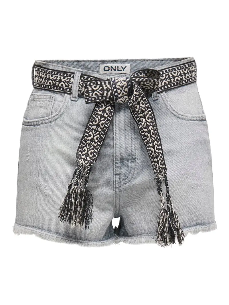 Onlrobyn Vintage High-Waisted Denim Shorts In Grey 1
