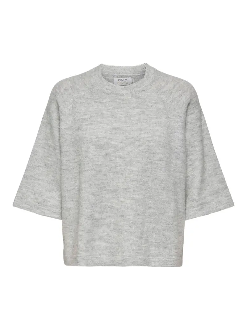 Onlsimoni Light Grey 3/4-Sleeve Knit Pullover Sweater 1