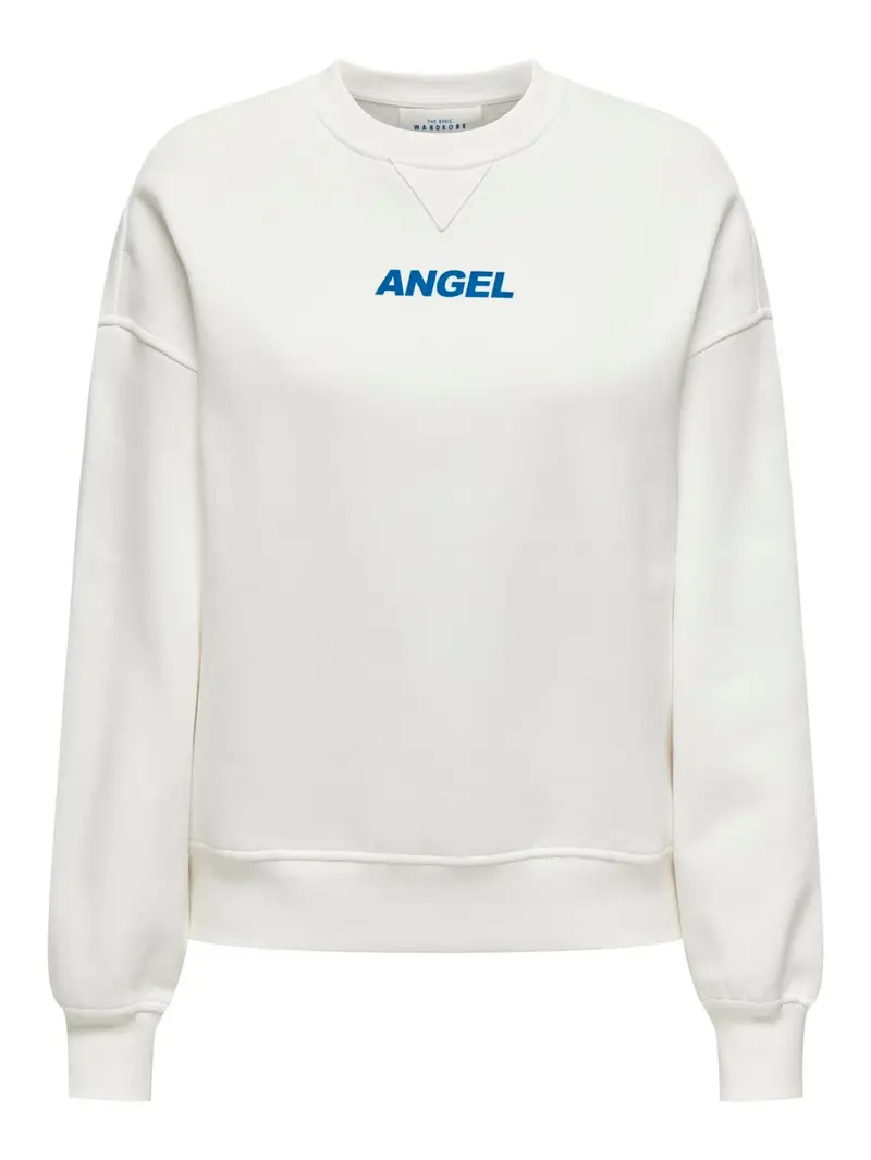 Onlsofia Long-Sleeve Word Print O-Neck Sweatshirt In Off-White 1