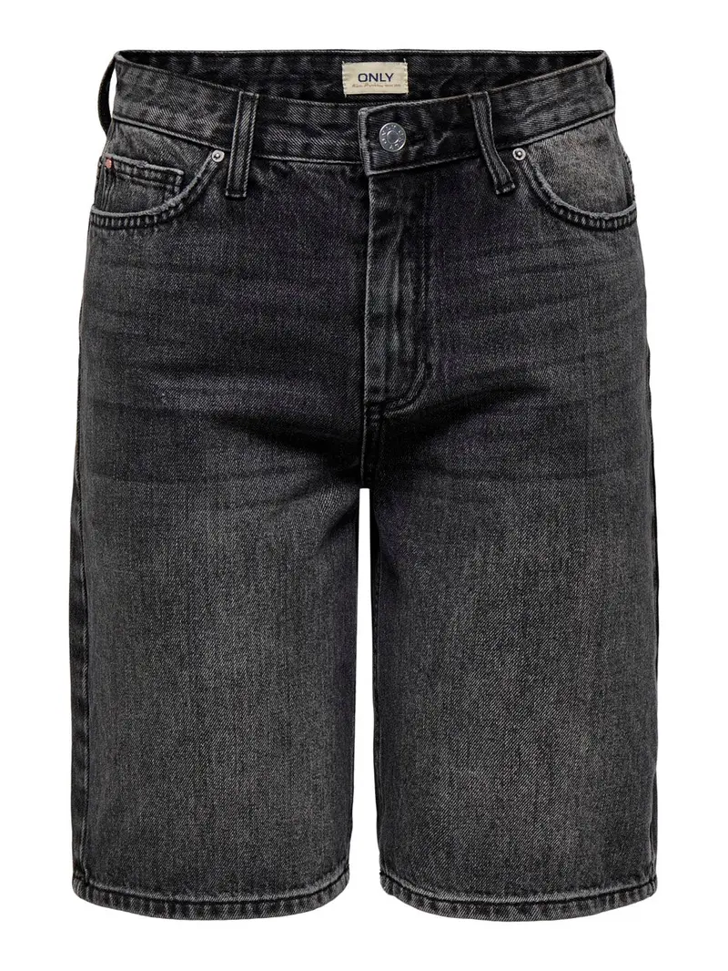 Onlsonny High-Waisted Wide-Leg Denim Shorts – Jet Black 1