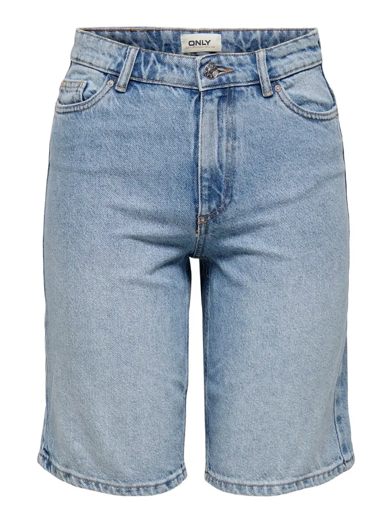 Onlsonny High-Waisted Wide-Leg Denim Shorts – Navy Blue 1
