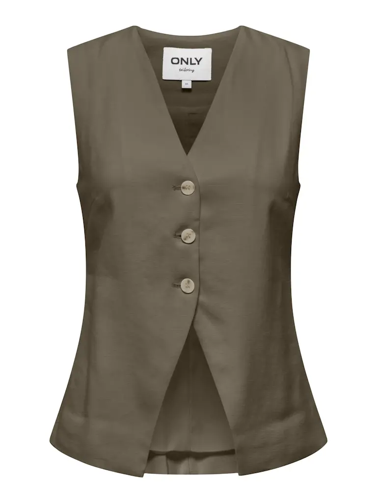 Onltila Slim-Fit Sleeveless Waistcoat In Army Green 1