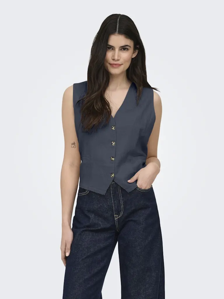 Onltizana Cotton Vest Top In Grey 1