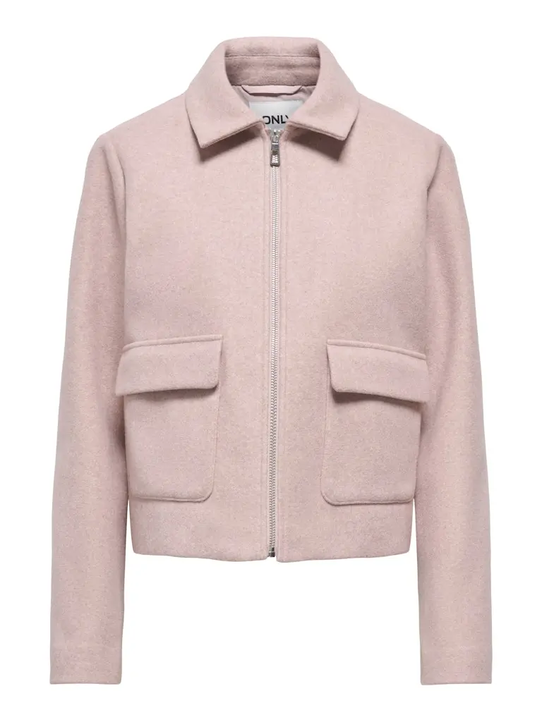 Onlvela Zippered Cropped Jacket In Vintage Pink 1