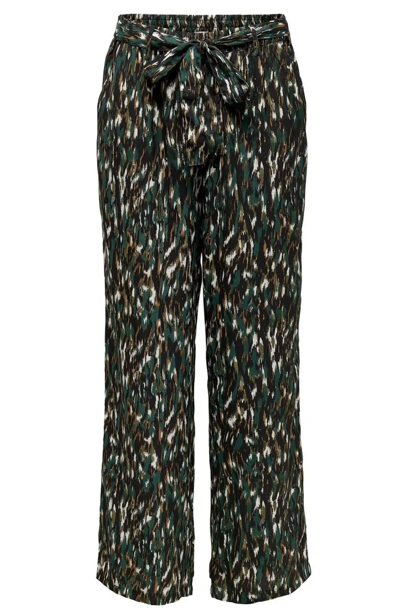 Onlwilma Palazzo-Style Wide-Leg Trousers – Green Floral Print 1