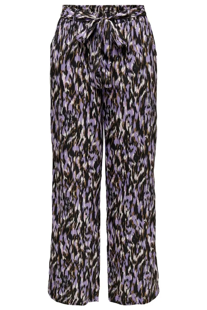 Onlwilma Palazzo-Style Wide-Leg Trousers – Purple Floral Print 1