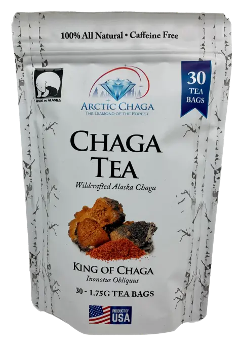 Organic Chaga Mushroom Tea – 30-Count Herbal Tea Bags 1