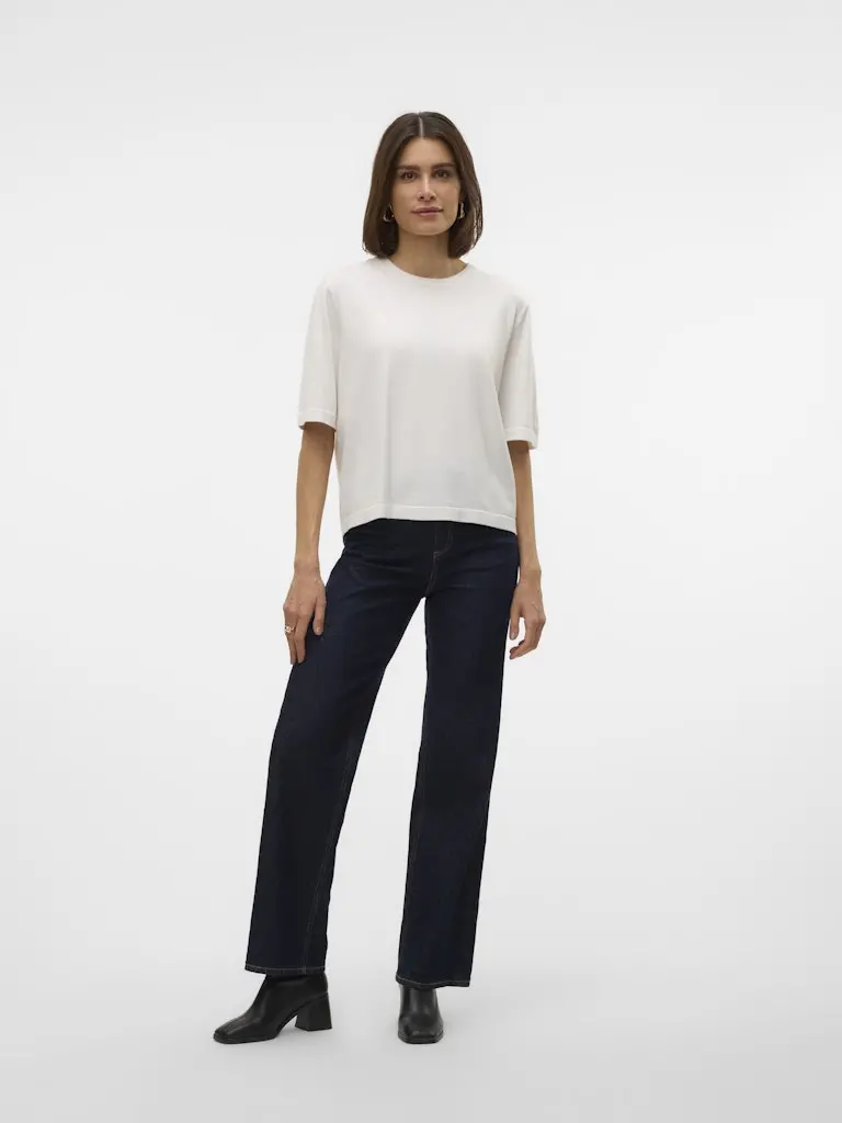 Oversized Off-White Quarter-Zip Sweatshirt For Kids 1