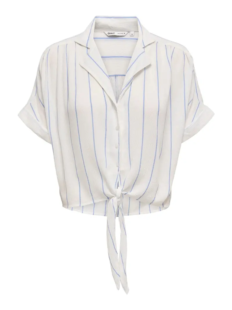 Patterned Tie-Front Short-Sleeve Shirt For Women 1