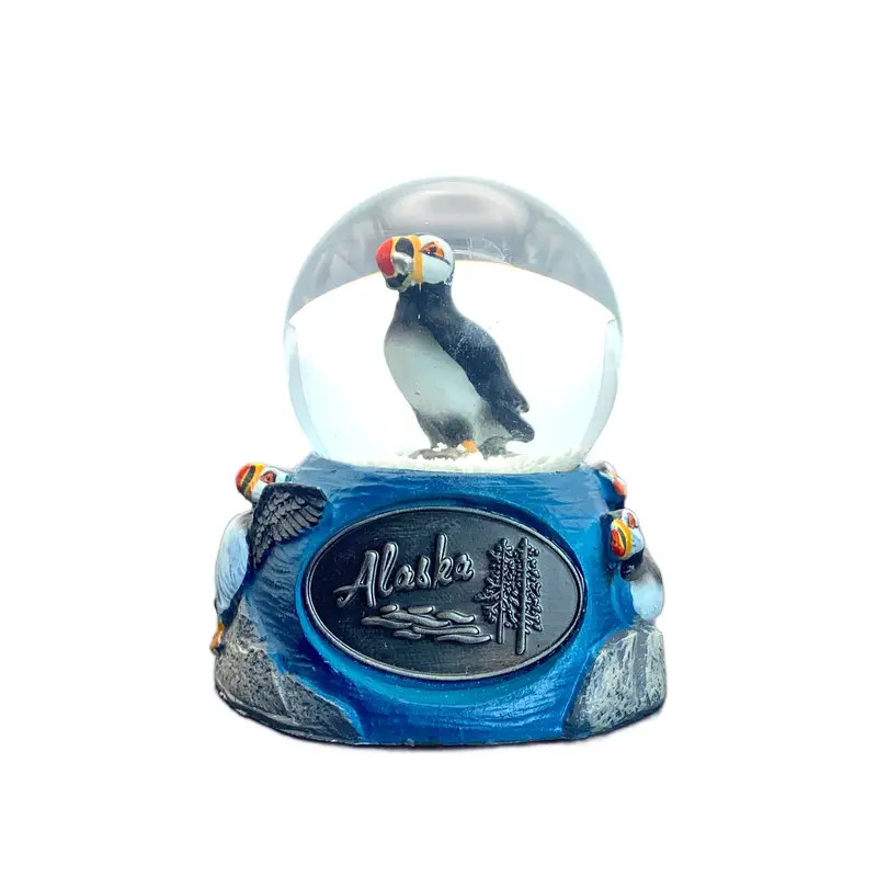 Puffin Bird Alaska Snow Globe – 45Mm Hand-Shaken Miniature Display 1