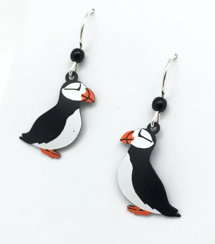 Puffin Bird Dangle Earrings – Lightweight Avian Jewelry 1