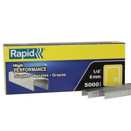 Rapid Industrial 19/6 Staples – 1/4-Inch (6Mm) Crown, 5,000-Pack 1