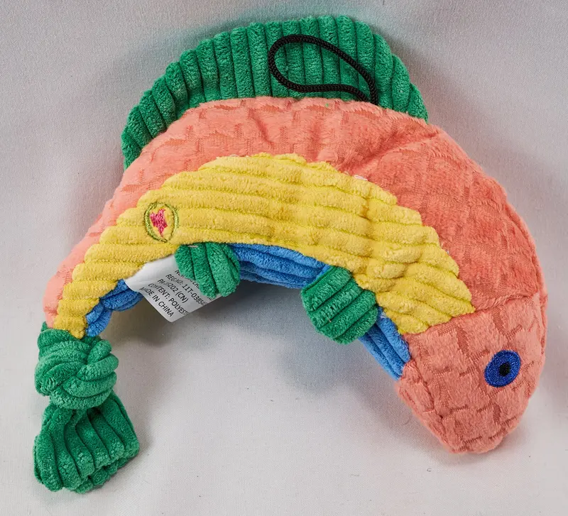 Raucous Rainbow Trout Plush Dog Toy – Small Size 1
