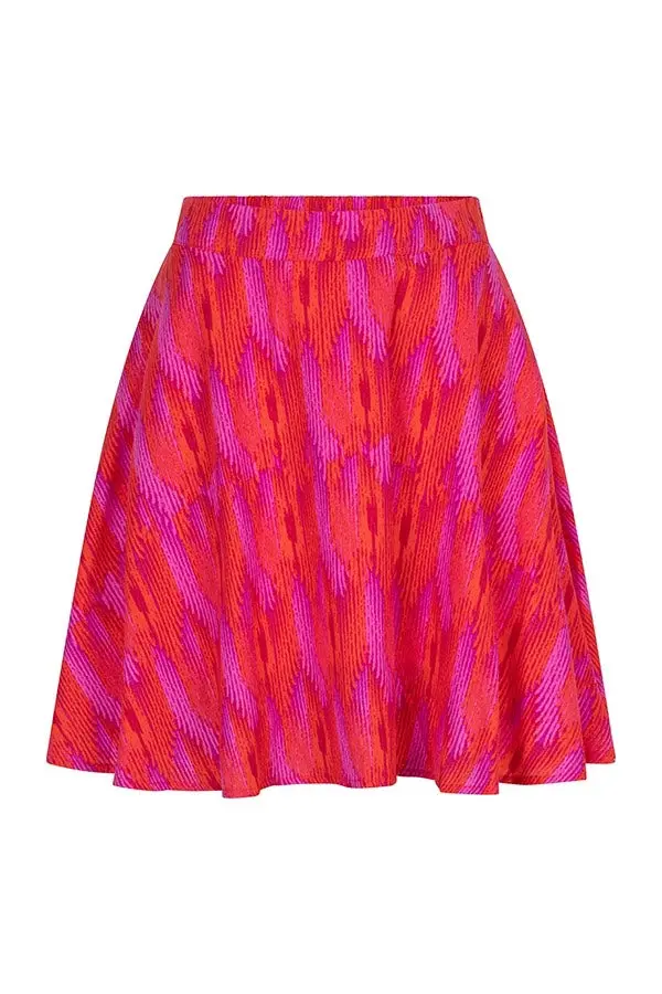 Red Floral Print Lotte Midi Skirt 1