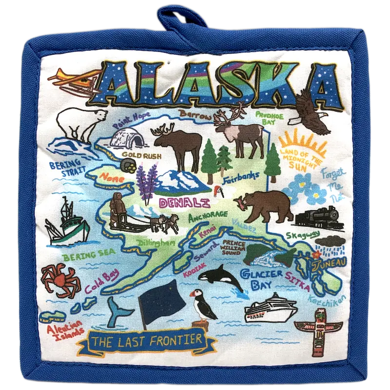 Retro-Style Alaska Map Heat-Resistant Hot Pad 1