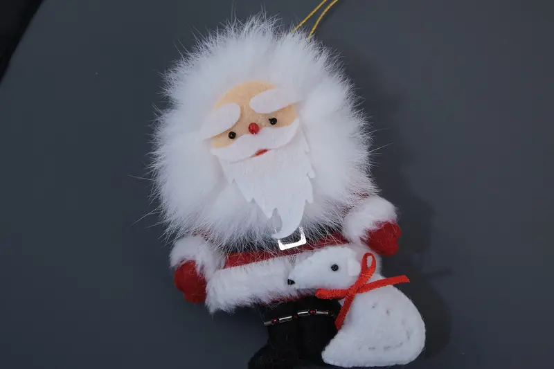 Santa & Polar Bear Felt Ornament – Handmade Holiday Decor 1