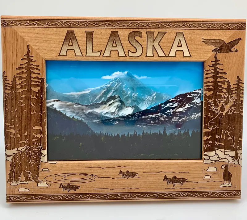 Scenic Alaska Wildlife Wood Photo Frame 1
