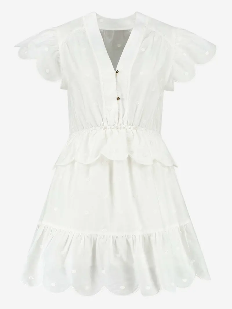 Sisi Minimalist Slip Dress In Off-White Cotton Blend 1