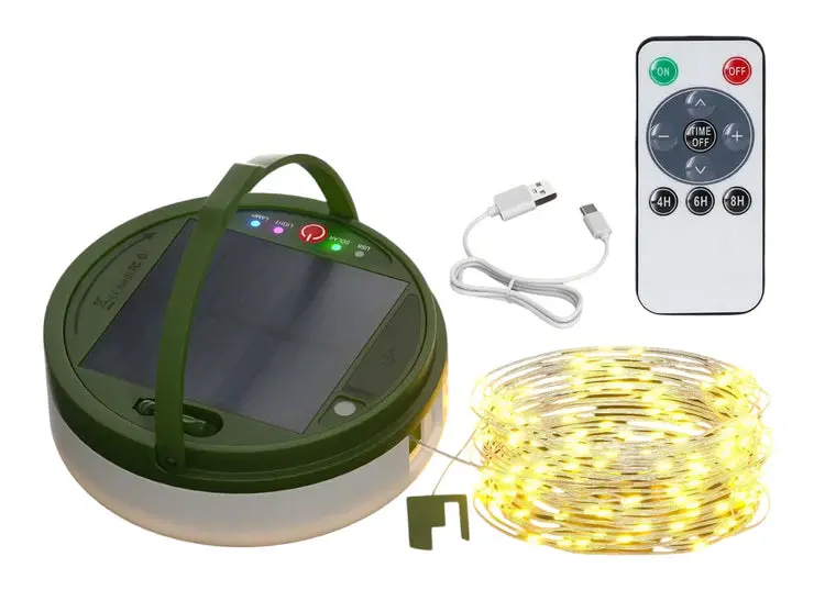 Solar-Powered Camping Light String With Downlight Mode – 10 Meter 1