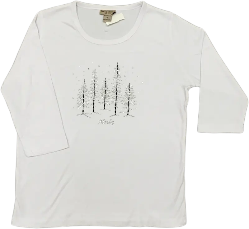 Sparkling Trees Ladies T-Shirt – Glittering Alaska Nature Design 1