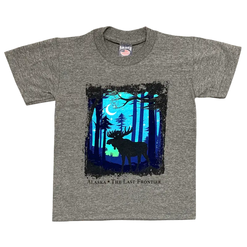 Starstruck Moose Kids T-Shirt – Celestial Alaska Animal Tee 1