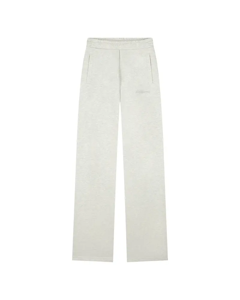 Straight-Leg Cotton-Blend Sweatpants In Heather Grey 1