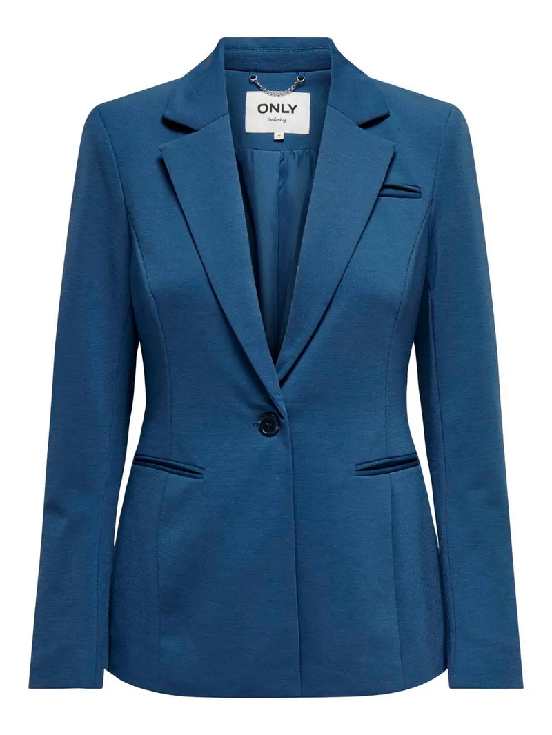 Tailored Blue Long-Sleeve Blazer With Noose Detail – Onlpeach 1
