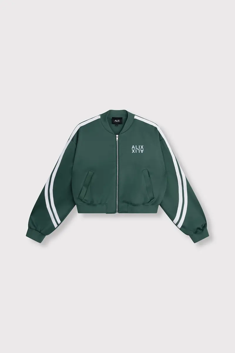Tapes Sporty Training Jacket In Olive Green 1
