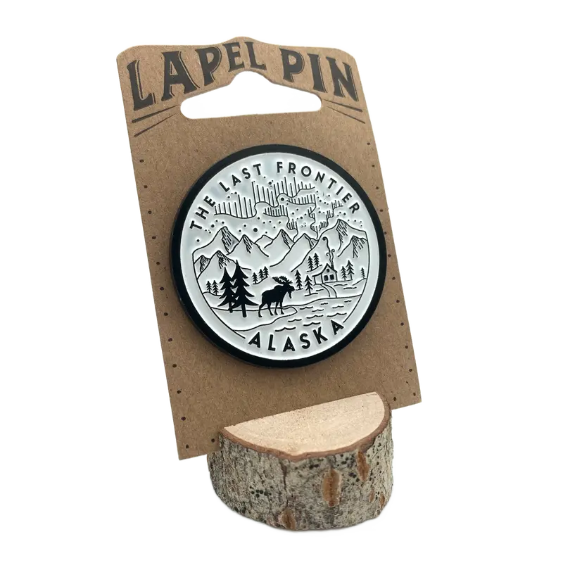 The Last Frontier Line Art Pin – Minimalist Alaska Emblem 1