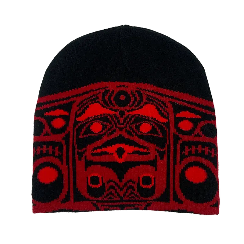 Totemic Bear Box Pattern Abstract Knit Toque Hat 1
