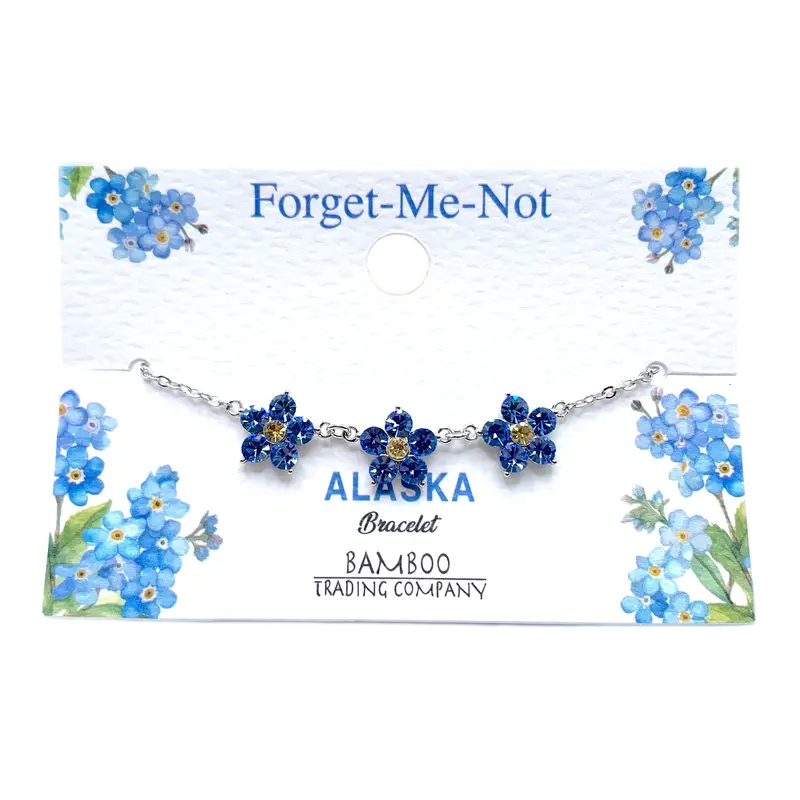 Triple Forget-Me-Not Charm Bracelet 1