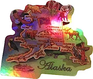 U.S. State Iconography Map Refrigerator Magnet 1